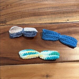 Handmade Crochet Kids Hair Bows - Multicolor Set